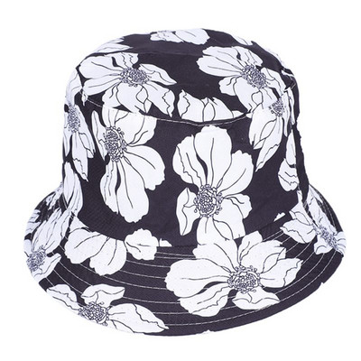 Moterys Vyrai Etninis stilius Gėlių raštas Medvilninė kepurė, dvipusis apsauginis kremas nuo saulės Atostogos Panamos žvejo kepuraitė