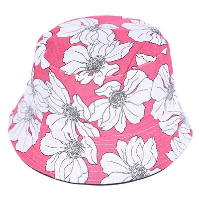 Moterys Vyrai Etninis stilius Gėlių raštas Medvilninė kepurė, dvipusis apsauginis kremas nuo saulės Atostogos Panamos žvejo kepuraitė