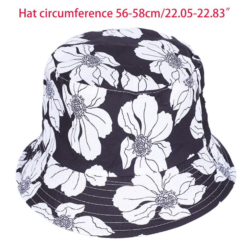 Moterys Vyrai Etninis stilius Gėlių raštas Medvilninė kepurė, dvipusis apsauginis kremas nuo saulės Atostogos Panamos žvejo kepuraitė