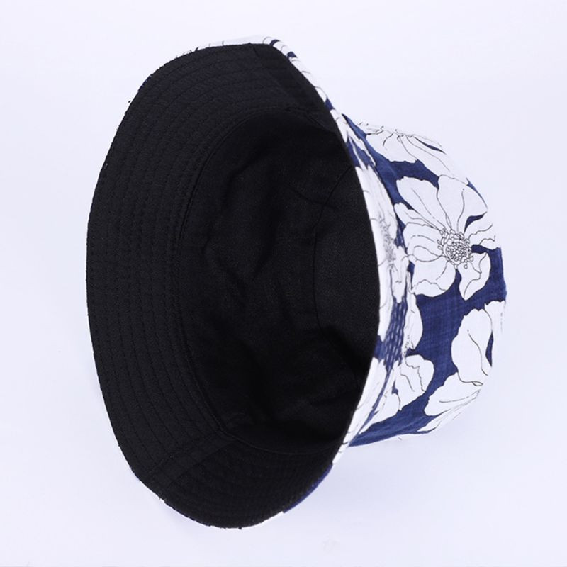 Moterys Vyrai Etninis stilius Gėlių raštas Medvilninė kepurė, dvipusis apsauginis kremas nuo saulės Atostogos Panamos žvejo kepuraitė