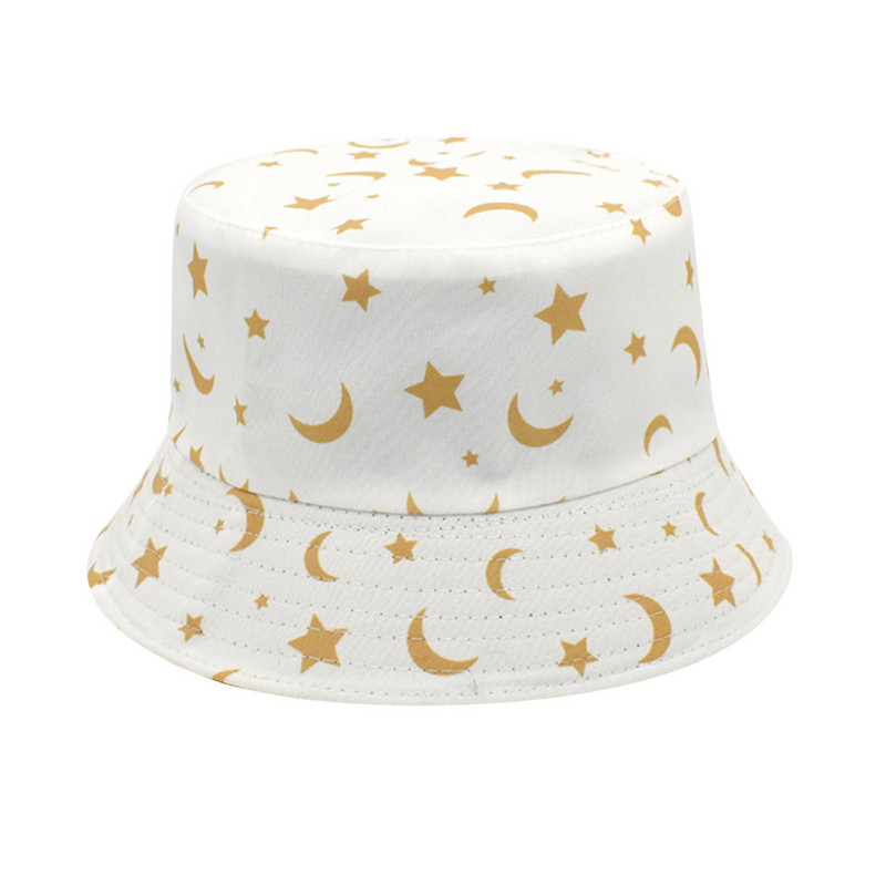 Välibasseini kalamehe müts päikesevari kopp trükkimine müts Mood ämbrimüts Must valge pööratav taevasinine ämbrimüts