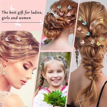 100 τμχ Μίνι πεταλούδα Μικρά μαλλιά κλιπς με νύχια για κορίτσια Κλιπ μαλλιών για γυναίκες για πάρτι γενεθλίων Διακοσμητικά αξεσουάρ μαλλιών