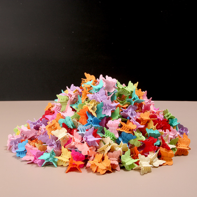 100 vnt Mini drugelis, mažos plaukų žnyplės segtukai mergaičių plaukų segtukai Moterų vakarėlio gimtadienio plaukų dekoratyviniai aksesuarai