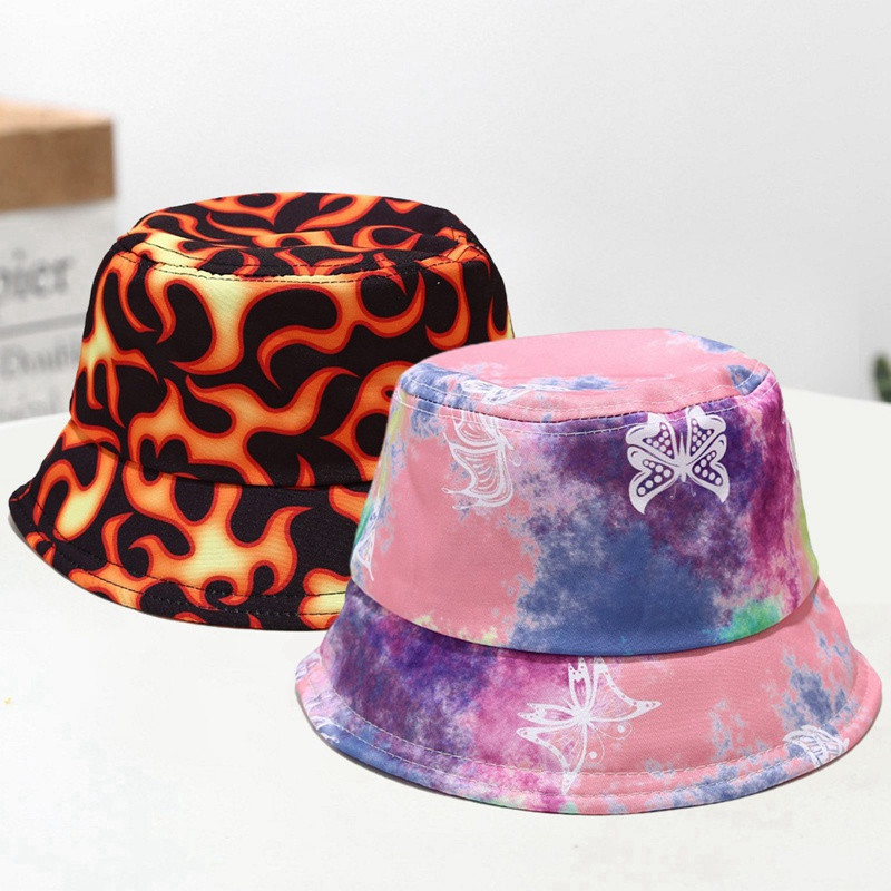 Obojstranný nosený klobúk s priezorom, dúhový farebný klobúk, mužský a ženský plochý slnečný klobúk, obojstranný slnečný batikovaný rybársky klobúk