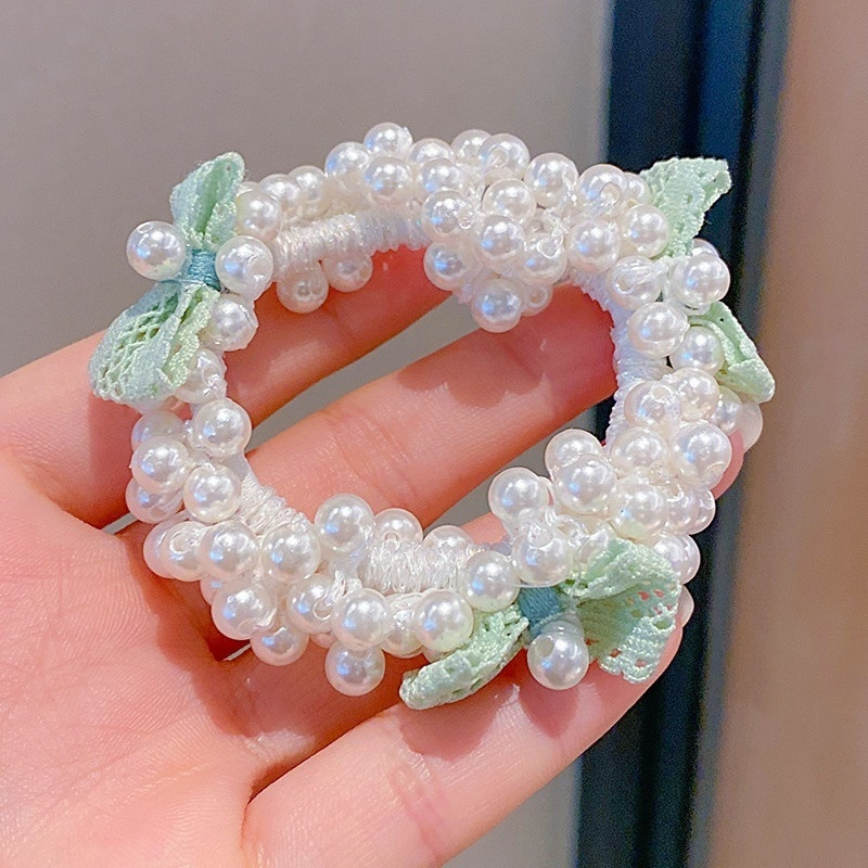 1 buc. fundă de perle proaspete fete copii benzi de păr elastice pentru copii legături de păr prințesă drăguț accesorii de păr pentru bebeluși