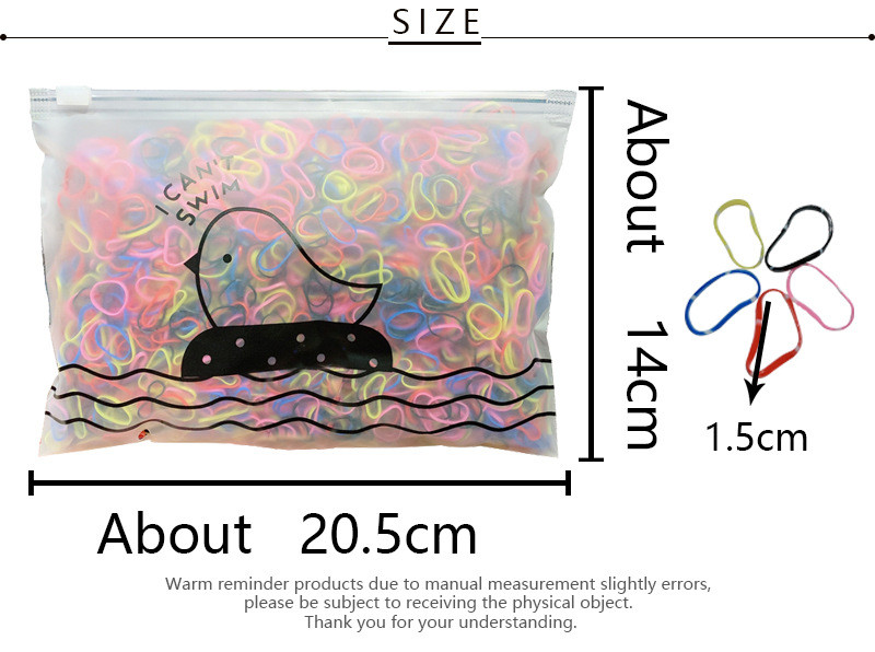 1000 komada šarenih prstenova za kosu za slatke djevojke Jednokratne elastične trake za kosu Držač za konjski rep Gumice za kosu Dječji dodaci za kosu