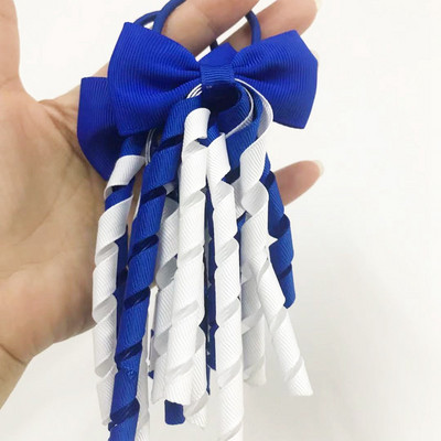 Elastične trake za kosu za djevojčice Vezice Mašne Kovrčave vrpce Korker Držači za konjski rep Čep Čep 2,7 inča Mašna s kićankama Streamer PD031