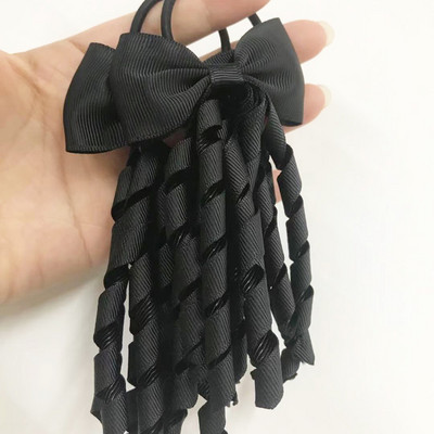 Elastične trake za kosu za djevojčice Vezice Mašne Kovrčave vrpce Korker Držači za konjski rep Čep Čep 2,7 inča Mašna s kićankama Streamer PD031