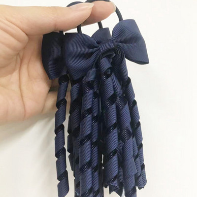 Elastične trake za kosu za djevojčice Vezice Mašne Kovrčave vrpce Korker Držači za konjski rep Čep Čep 2,7 inča Mašna s kićankama Streamer PD031