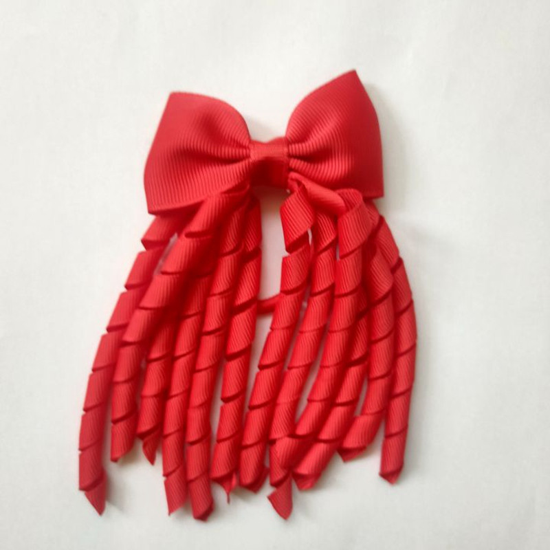 Elastične trake za kosu za djevojčice Vezice Mašne Kovrčave vrpce Korker Držači za konjski rep Čep Čep 2,7 inča Mašna s kićankama Streamer PD031