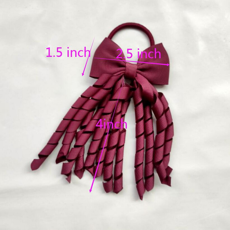 Elastične trake za kosu za djevojčice Vezice Mašne Kovrčave vrpce Korker Držači za konjski rep Čep Čep 2,7 inča Mašna s kićankama Streamer PD031