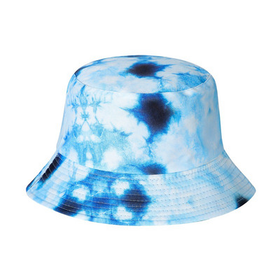 Új uniszex, kétoldalas nyakkendővel festett vödörsapka női graffiti kültéri összecsukható halászsapka hip-hop napvédő páros panama kalapok