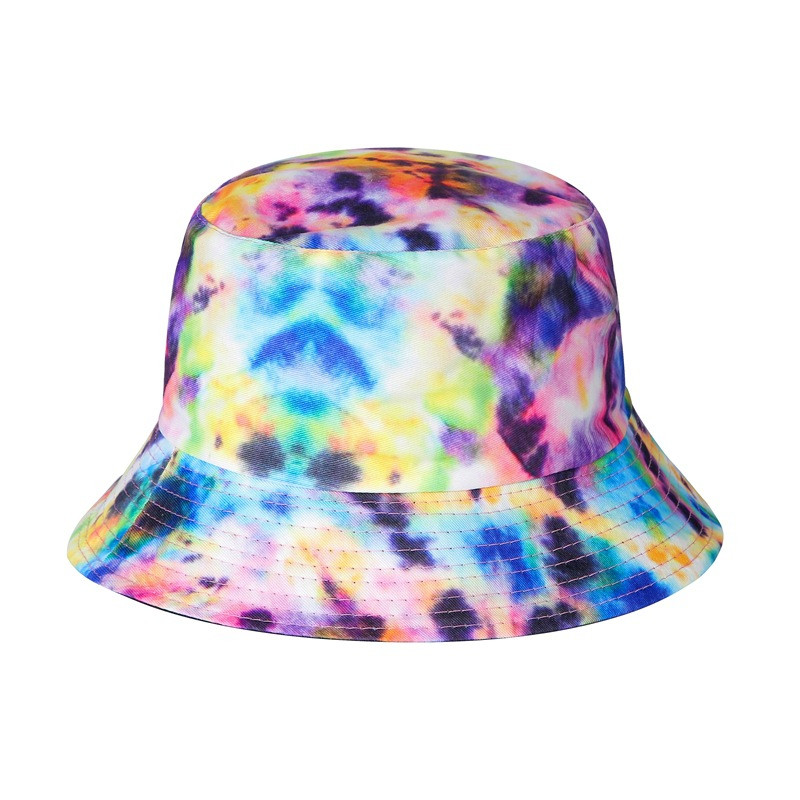Új uniszex, kétoldalas nyakkendővel festett vödörsapka női graffiti kültéri összecsukható halászsapka hip-hop napvédő páros panama kalapok