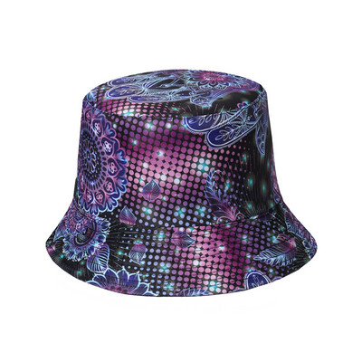 Nouă pălărie Bob de primăvară și vară femei boeme retro flori de caju cu buline flamingo pălării de găleată bărbați șapcă de soare casual pe două fețe