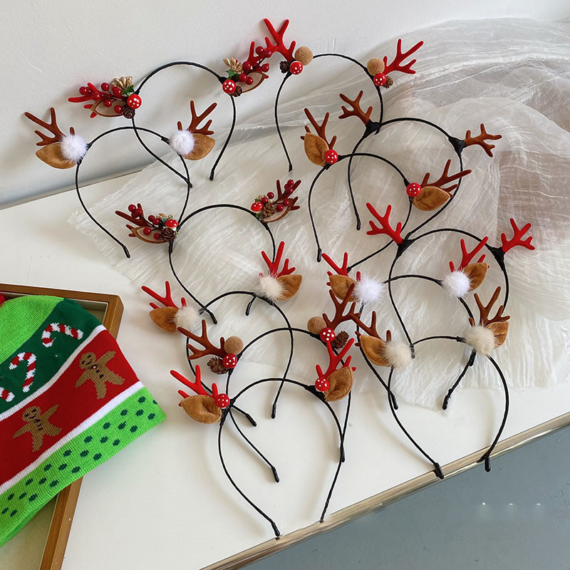 Božićna traka za glavu od rogovlja Noć vještica Slatka traka za glavu Snop kose s tankim rubom Ukosnica za kosu Tijara Trake za kosu Modni dodaci za kosu