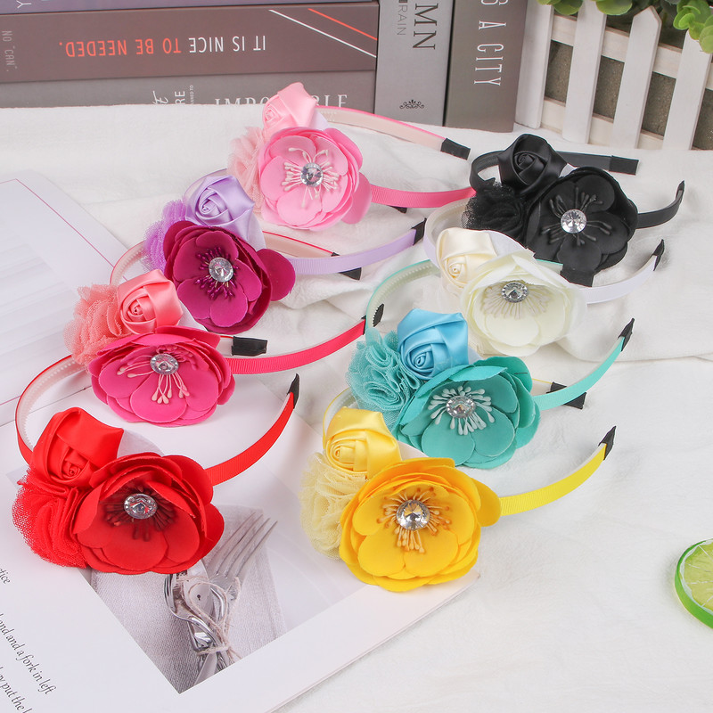 1 tk vibud peapaelad tüdrukutele, magus kivist läikiv lilleline laste juuksepael, 4 tolli suur vibu juuste aksessuaarid