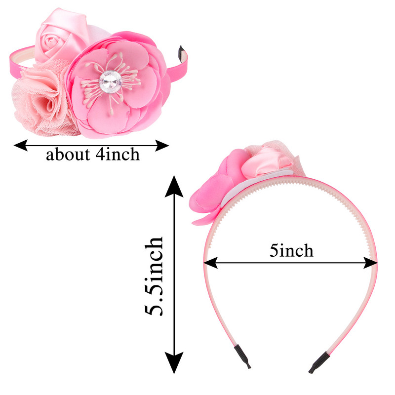 1 tk vibud peapaelad tüdrukutele, magus kivist läikiv lilleline laste juuksepael, 4 tolli suur vibu juuste aksessuaarid