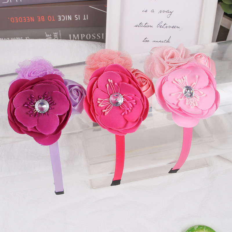 1 tk vibud peapaelad tüdrukutele, magus kivist läikiv lilleline laste juuksepael, 4 tolli suur vibu juuste aksessuaarid