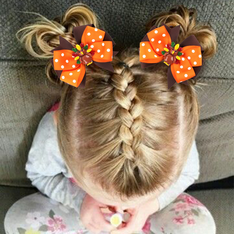 Oaoleer 3 bucăți/set noua bandă drăguță de păr cu fundătură pentru fete agrafe de păr lucrate manual Mini agrafe de boutique accesorii de păr pentru copii