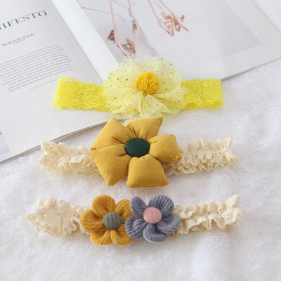 Detská čelenka Kvetinové čelenky do vlasov Flitrovaná mašľa Krásna pokrývka hlavy Deti Princezná Dievčenské vlasové doplnky 3 ks/sada