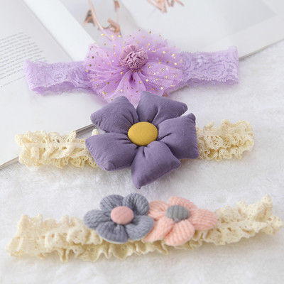 Detská čelenka Kvetinové čelenky do vlasov Flitrovaná mašľa Krásna pokrývka hlavy Deti Princezná Dievčenské vlasové doplnky 3 ks/sada