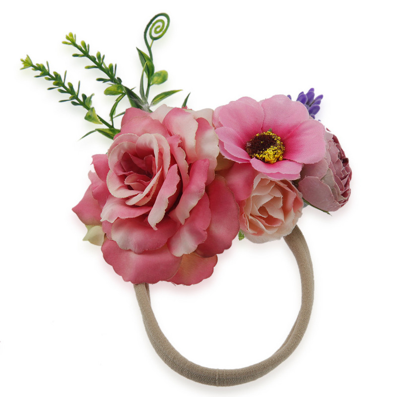 Simulacija trake za glavu za bebe Cvijeće Cvjetne trake za kosu za djevojčice Najlonske trake za glavu Ručno izrađene boemske djevojčice Dječji dodaci za kosu pokrivala