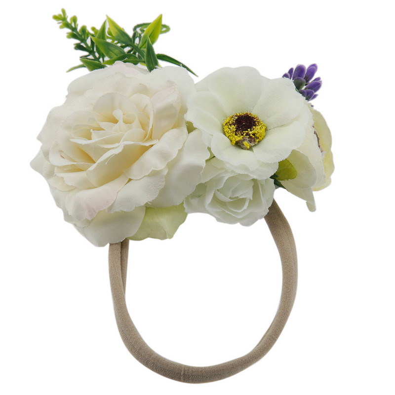 Simulacija trake za glavu za bebe Cvijeće Cvjetne trake za kosu za djevojčice Najlonske trake za glavu Ručno izrađene boemske djevojčice Dječji dodaci za kosu pokrivala