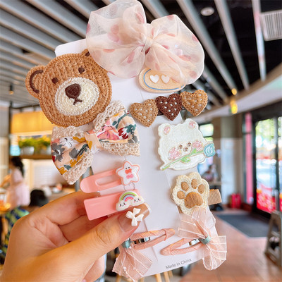 Novi 1 set cvjetnih leptir pruga slatke ukosnice slatke dječje kopče za kosu ukosnice modni dodaci za kosu ukras za glavu