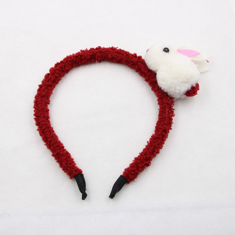 Vaikų mielos mielos mergaičių kelių spalvų trimatis pliušinis plaukų segtukas zuikis galvos apdangalas vaikiški plaukų aksesuarai mergaitėms