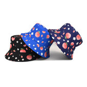 Ženska ljetna moda s printom za plažu, podesivi perivi pamučni šešir s kantom Šeširi s kantom za kišu za žene Mali šeširi s kantom za tinejdžere