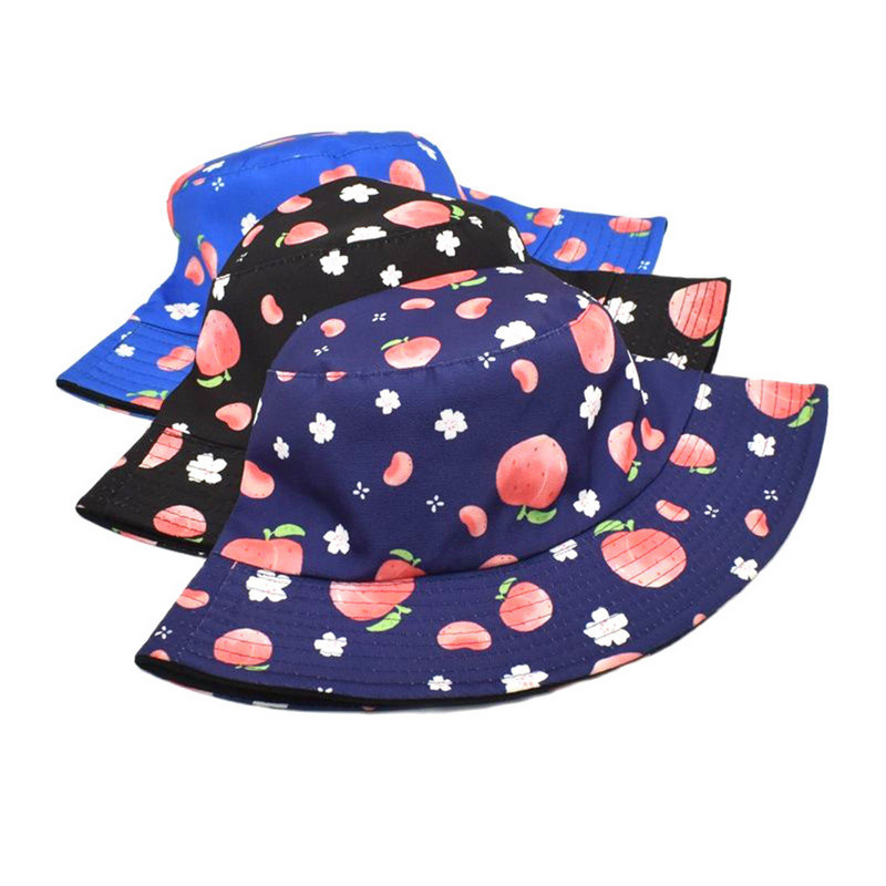Ženska ljetna moda s printom za plažu, podesivi perivi pamučni šešir s kantom Šeširi s kantom za kišu za žene Mali šeširi s kantom za tinejdžere