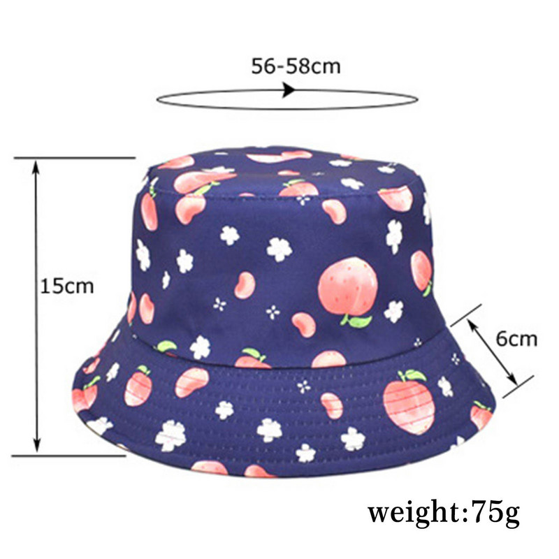 Ženska ljetna moda s printom za plažu, podesivi perivi pamučni šešir s kantom Šeširi s kantom za kišu za žene Mali šeširi s kantom za tinejdžere