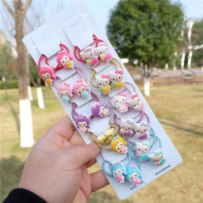 Vaikiški animaciniai filmukai Gyvūnų plaukų virvės Princesės galvos apdangalai lankas arklio uodegos laikiklis Guminės juostos mergaitėms kūdikiams Vaikų plaukų aksesuarai Nauja