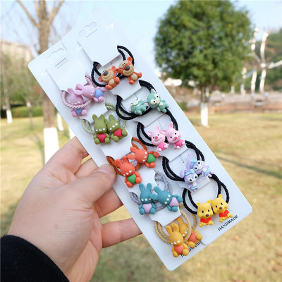 Vaikiški animaciniai filmukai Gyvūnų plaukų virvės Princesės galvos apdangalai lankas arklio uodegos laikiklis Guminės juostos mergaitėms kūdikiams Vaikų plaukų aksesuarai Nauja