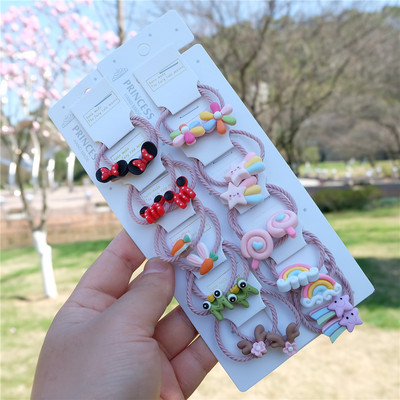 Vaikiški animaciniai filmukai Gyvūnų plaukų virvės Princesės galvos apdangalai lankas arklio uodegos laikiklis Guminės juostos mergaitėms kūdikiams Vaikų plaukų aksesuarai Nauja