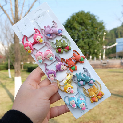 Vaikiški animaciniai filmukai Gyvūnų plaukų virvės Princesės galvos apdangalai lankas arklio uodegos laikiklis Guminės juostos mergaitėms kūdikiams Vaikų plaukų aksesuarai Nauja