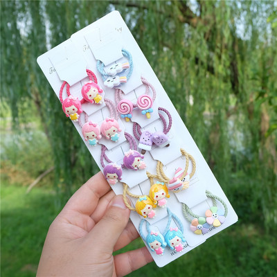 Vaikiški animaciniai filmukai Gyvūnų plaukų virvės Princesės galvos apdangalai lankas arklio uodegos laikiklis Guminės juostos mergaitėms kūdikiams Vaikų plaukų aksesuarai Nauja