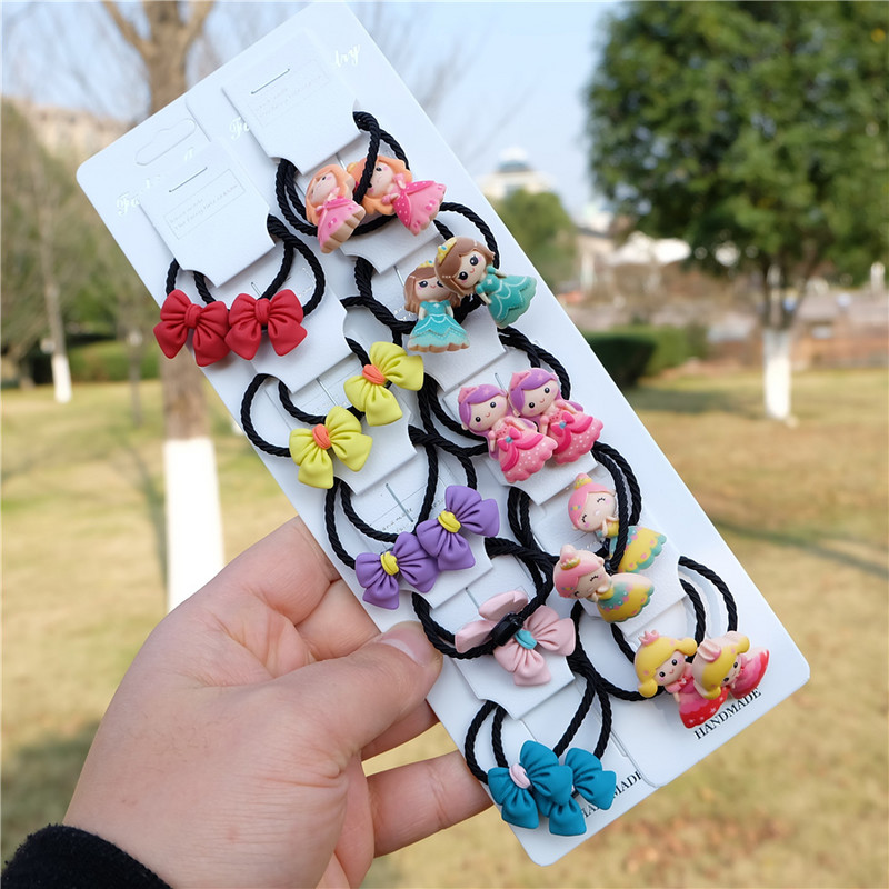 Vaikiški animaciniai filmukai Gyvūnų plaukų virvės Princesės galvos apdangalai lankas arklio uodegos laikiklis Guminės juostos mergaitėms kūdikiams Vaikų plaukų aksesuarai Nauja