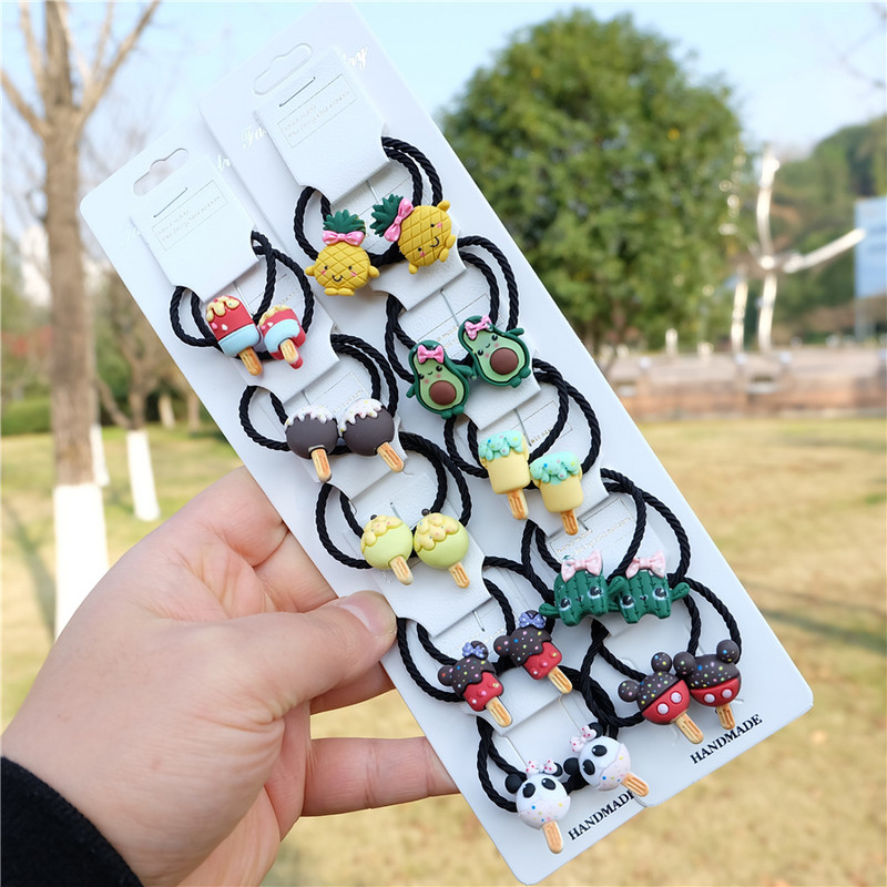 Vaikiški animaciniai filmukai Gyvūnų plaukų virvės Princesės galvos apdangalai lankas arklio uodegos laikiklis Guminės juostos mergaitėms kūdikiams Vaikų plaukų aksesuarai Nauja