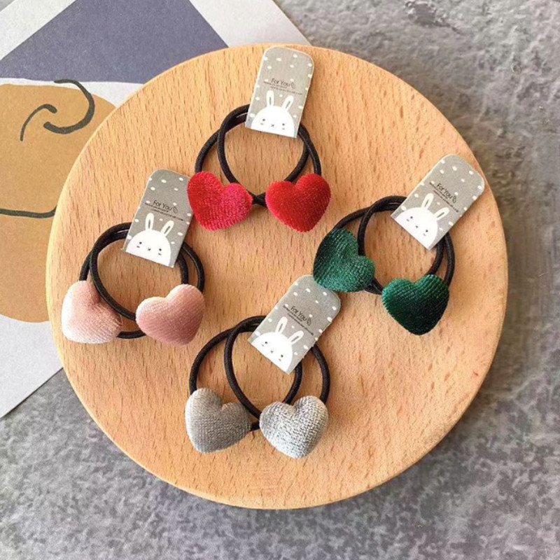 Agrafe din catifea Inimă în carouri stea Benzi pentru păr elastice Legată frânghie pentru păr Fete Accesorii pentru păr Copii Femei