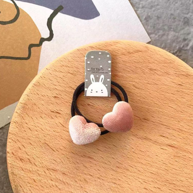 Agrafe din catifea Inimă în carouri stea Benzi pentru păr elastice Legată frânghie pentru păr Fete Accesorii pentru păr Copii Femei