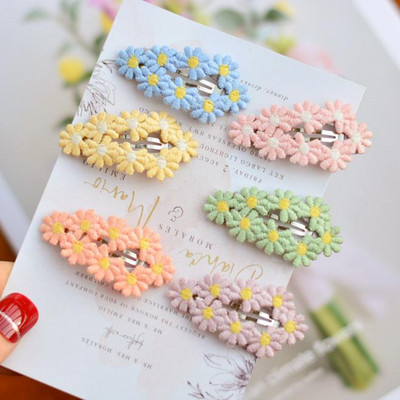 6 buc/set Moda Noi femei de tricotat floare ac de păr Copii Barete colorate Agrafă de păr coreeană Fete Copii Accesorii de păr drăguțe