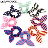 Divat rugalmas hajgumik 10db Aranyos nyuszi lány virágos fejpántok nyúlfülek pöttyös fejfedők gyerekeknek hajkötelek kiegészítők