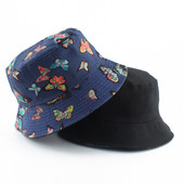 Nova modna ženska kapa s otisnutim leptirima, reverzibilni ribarski šešir, panama, kapa s kantom, ležerna kapa za sunčanje na otvorenom, ležerna kapa gorros