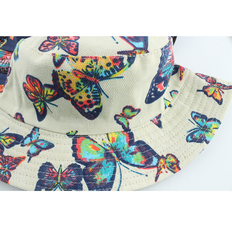 Nova modna ženska kapa s otisnutim leptirima, reverzibilni ribarski šešir, panama, kapa s kantom, ležerna kapa za sunčanje na otvorenom, ležerna kapa gorros
