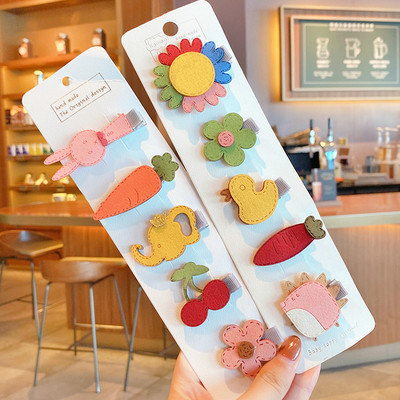 5/10 bucăți/set copii drăguț din nailon cu desene animate fructe agrafe agrafe de păr fete ornamente minunate agrafe de păr accesorii de păr pentru copii