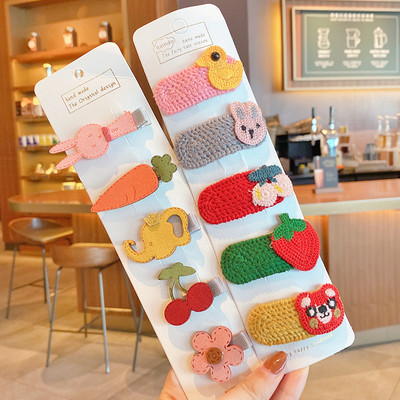 5/10 bucăți/set copii drăguț din nailon cu desene animate fructe agrafe agrafe de păr fete ornamente minunate agrafe de păr accesorii de păr pentru copii