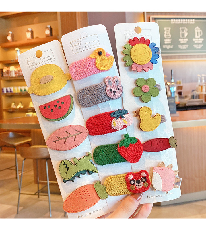 5/10 bucăți/set copii drăguț din nailon cu desene animate fructe agrafe agrafe de păr fete ornamente minunate agrafe de păr accesorii de păr pentru copii