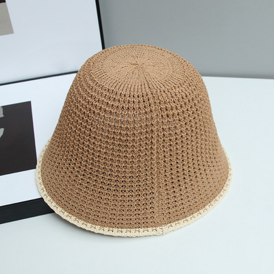 Japāņu saulessargs sauļošanās līdzeklis salokāms, vienkāršs kausa cepures krāsai atbilstošs piena zīda audums sieviešu ikdienas daudzpusīga zvejnieka cepure