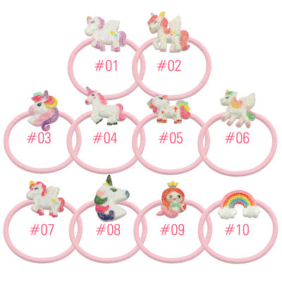 10 kom/lot Svjetlucavi dodaci za jednoroga Ukosnice Elastične gumice za kosu Igla za djevojčice Šljokice Ukosnice Držač za konjski rep Najlonsko uže